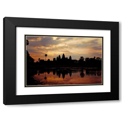 Angkor Wat Sunrise I Black Modern Wood Framed Art Print with Double Matting by Berzel, Erin