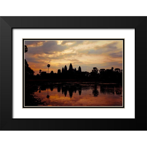 Angkor Wat Sunrise I Black Modern Wood Framed Art Print with Double Matting by Berzel, Erin