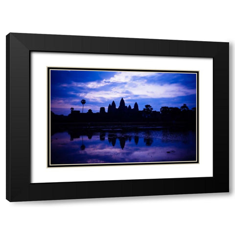Angkor Wat Sunrise III Black Modern Wood Framed Art Print with Double Matting by Berzel, Erin