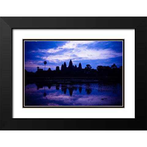 Angkor Wat Sunrise III Black Modern Wood Framed Art Print with Double Matting by Berzel, Erin