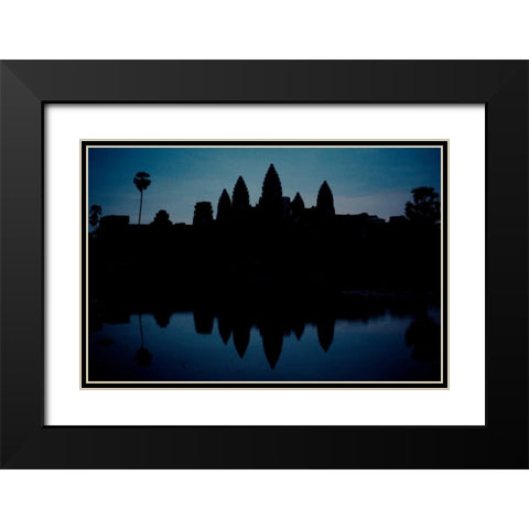 Angkor Wat Sunrise IV Black Modern Wood Framed Art Print with Double Matting by Berzel, Erin