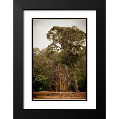 Prasat Suor Prat I Black Modern Wood Framed Art Print with Double Matting by Berzel, Erin