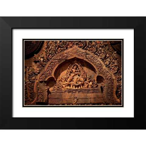 Carvings III Black Modern Wood Framed Art Print with Double Matting by Berzel, Erin