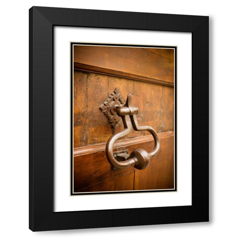 French Door Knocker II Black Modern Wood Framed Art Print with Double Matting by Berzel, Erin