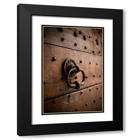 French Door Knocker III Black Modern Wood Framed Art Print with Double Matting by Berzel, Erin