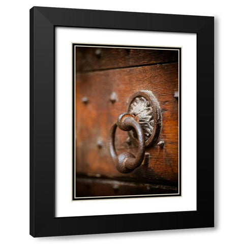 French Door Knocker IV Black Modern Wood Framed Art Print with Double Matting by Berzel, Erin