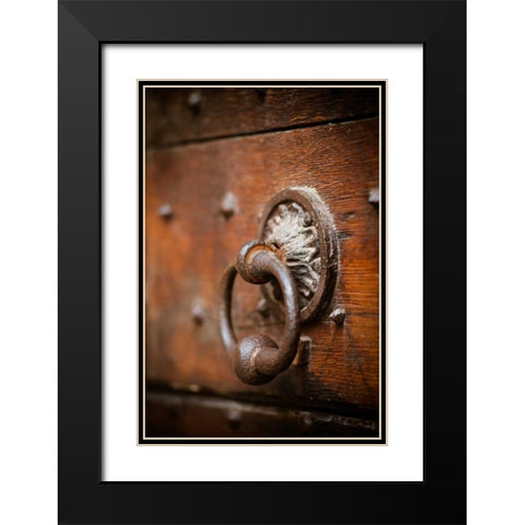 French Door Knocker IV Black Modern Wood Framed Art Print with Double Matting by Berzel, Erin