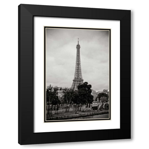 Eiffel Tower BW I Black Modern Wood Framed Art Print with Double Matting by Berzel, Erin