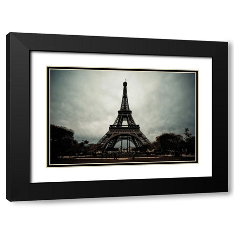 La Tour Eiffel II Black Modern Wood Framed Art Print with Double Matting by Berzel, Erin