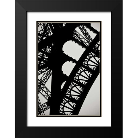 Eiffel Tower Latticework I Black Modern Wood Framed Art Print with Double Matting by Berzel, Erin