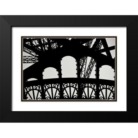 Eiffel Tower Latticework IV Black Modern Wood Framed Art Print with Double Matting by Berzel, Erin
