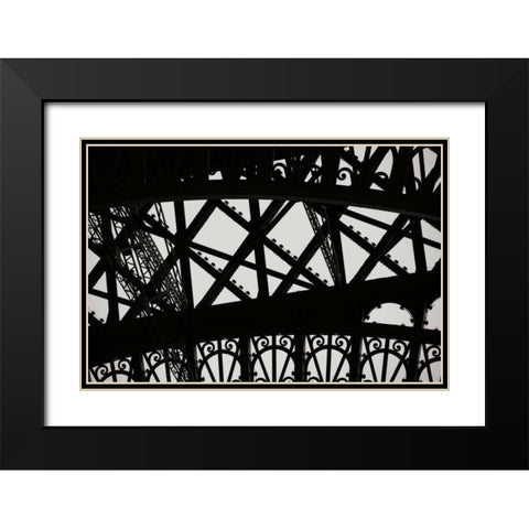 Eiffel Tower Latticework V Black Modern Wood Framed Art Print with Double Matting by Berzel, Erin