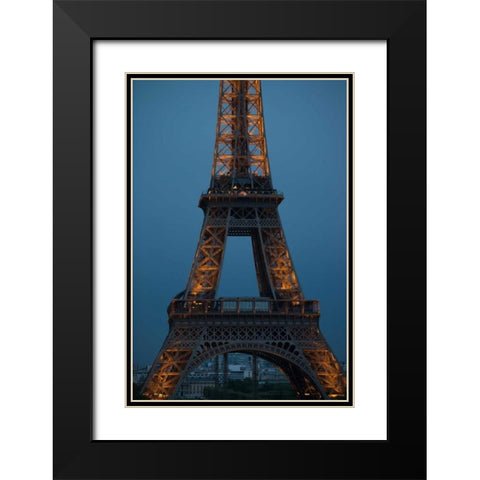 Eiffel Tower at Night III Black Modern Wood Framed Art Print with Double Matting by Berzel, Erin
