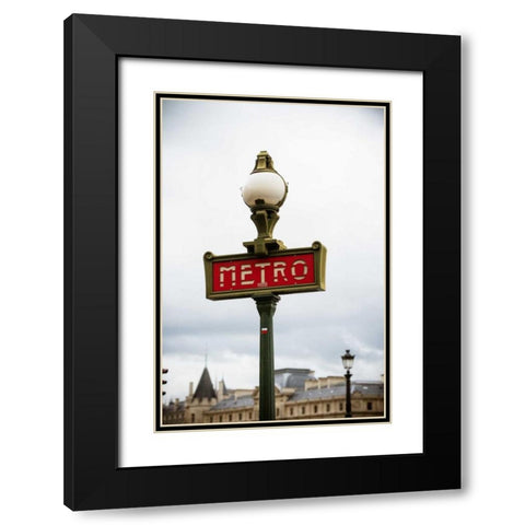 Paris Metro IV Black Modern Wood Framed Art Print with Double Matting by Berzel, Erin