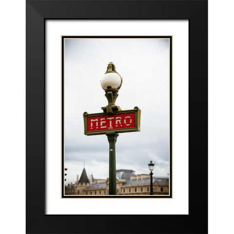 Paris Metro IV Black Modern Wood Framed Art Print with Double Matting by Berzel, Erin