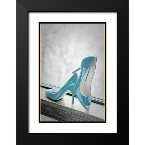 Blue Heels Black Modern Wood Framed Art Print with Double Matting by Berzel, Erin