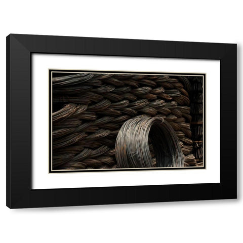 Steel Wire Detail Black Modern Wood Framed Art Print with Double Matting by Berzel, Erin