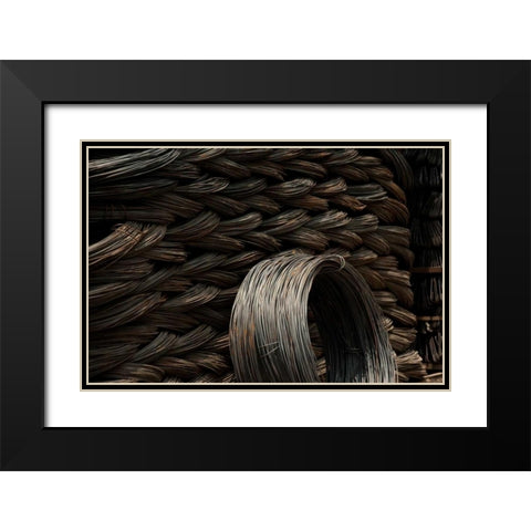 Steel Wire Detail Black Modern Wood Framed Art Print with Double Matting by Berzel, Erin
