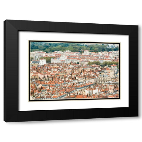 Lyon Rooftops I Black Modern Wood Framed Art Print with Double Matting by Berzel, Erin