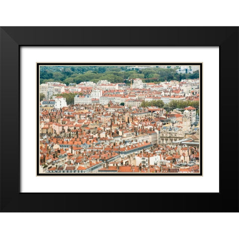 Lyon Rooftops I Black Modern Wood Framed Art Print with Double Matting by Berzel, Erin