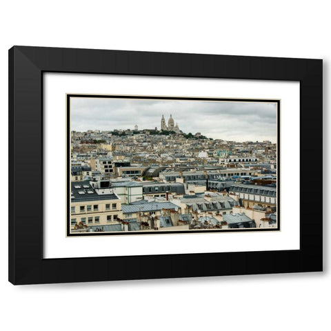 Paris Rooftops II Black Modern Wood Framed Art Print with Double Matting by Berzel, Erin