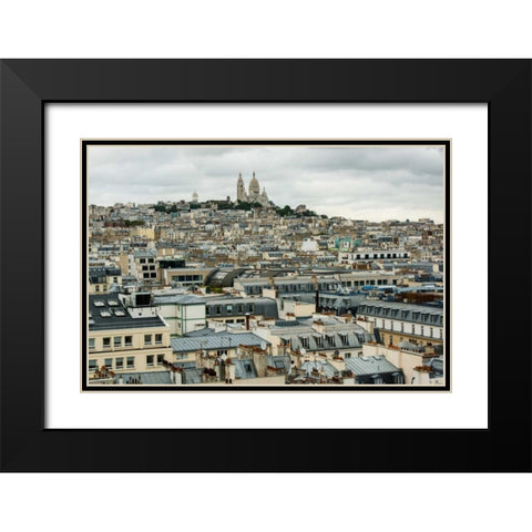 Paris Rooftops II Black Modern Wood Framed Art Print with Double Matting by Berzel, Erin