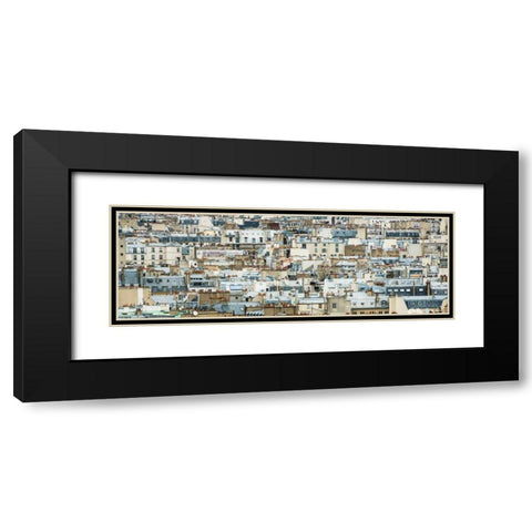 Montmartre Panoramic I Black Modern Wood Framed Art Print with Double Matting by Berzel, Erin