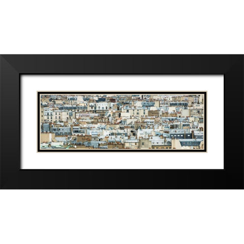 Montmartre Panoramic I Black Modern Wood Framed Art Print with Double Matting by Berzel, Erin