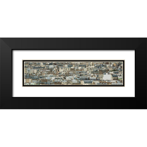 Montmartre Panoramic II Black Modern Wood Framed Art Print with Double Matting by Berzel, Erin