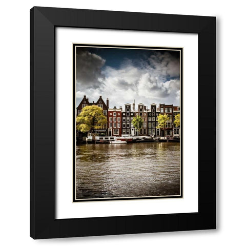 Amsterdam Canal I Black Modern Wood Framed Art Print with Double Matting by Berzel, Erin