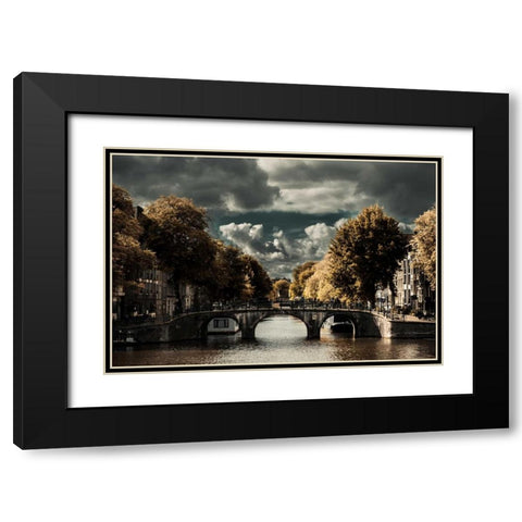 Amsterdam Bridge II Black Modern Wood Framed Art Print with Double Matting by Berzel, Erin
