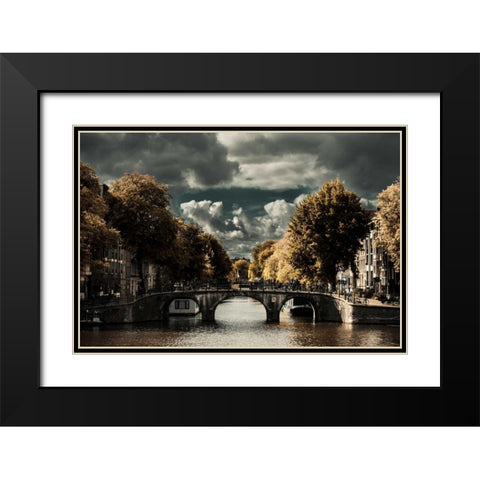 Amsterdam Bridge II Black Modern Wood Framed Art Print with Double Matting by Berzel, Erin