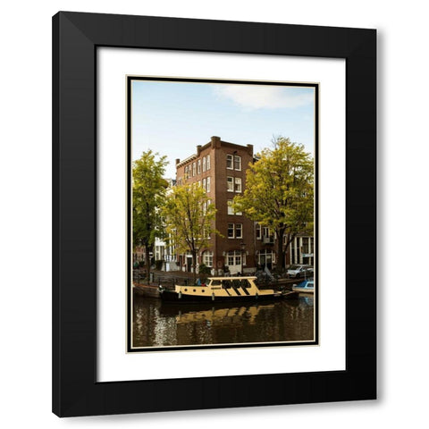 Amsterdam Singel Canal II Black Modern Wood Framed Art Print with Double Matting by Berzel, Erin