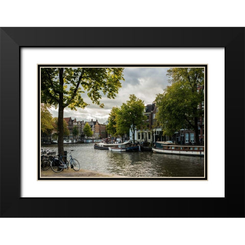 Amsterdam Canal III Black Modern Wood Framed Art Print with Double Matting by Berzel, Erin