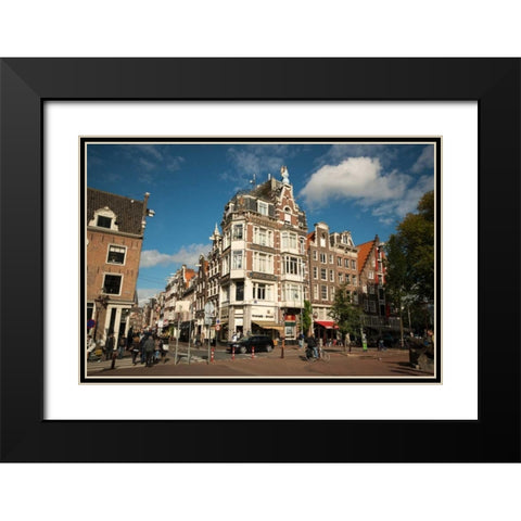 Amsterdam Haarlem District Black Modern Wood Framed Art Print with Double Matting by Berzel, Erin