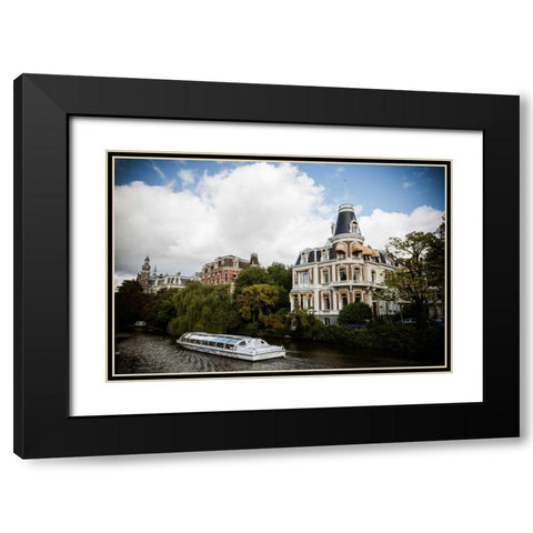 Amsterdam Canal IV Black Modern Wood Framed Art Print with Double Matting by Berzel, Erin
