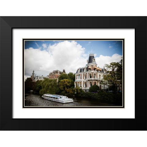 Amsterdam Canal IV Black Modern Wood Framed Art Print with Double Matting by Berzel, Erin