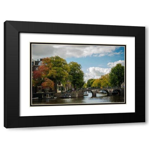 Autumn in Amsterdam Black Modern Wood Framed Art Print with Double Matting by Berzel, Erin