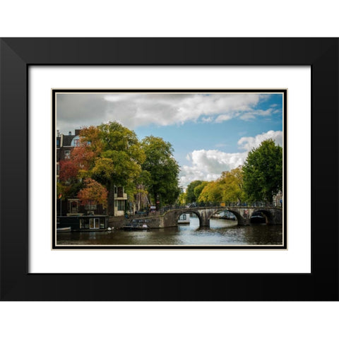 Autumn in Amsterdam Black Modern Wood Framed Art Print with Double Matting by Berzel, Erin