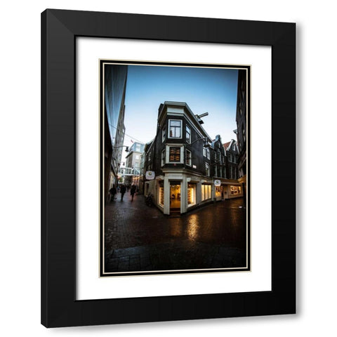 Amsterdams Kaashuis Black Modern Wood Framed Art Print with Double Matting by Berzel, Erin