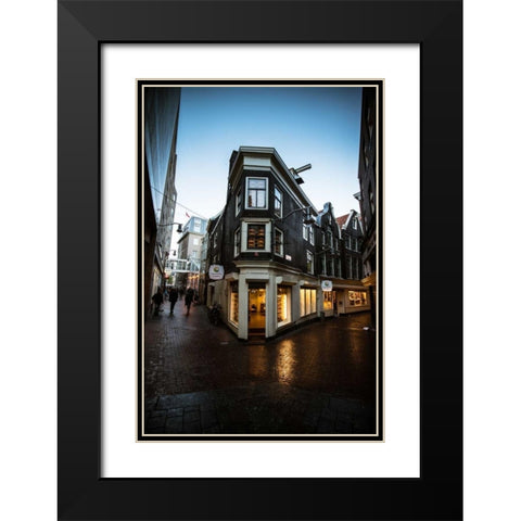 Amsterdams Kaashuis Black Modern Wood Framed Art Print with Double Matting by Berzel, Erin