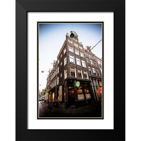 Zeedijk Centrum Black Modern Wood Framed Art Print with Double Matting by Berzel, Erin