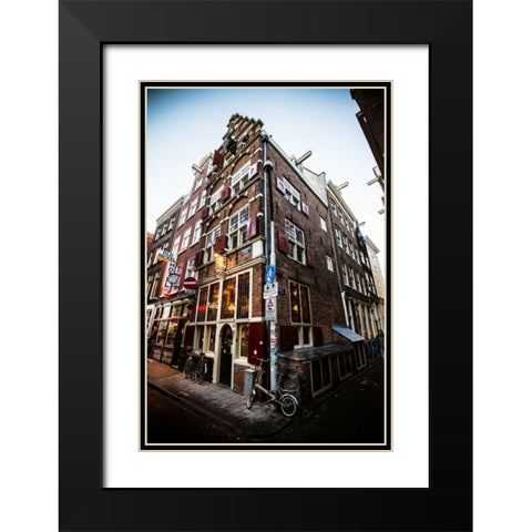 Amsterdam Nieuwebrugsteeg Black Modern Wood Framed Art Print with Double Matting by Berzel, Erin