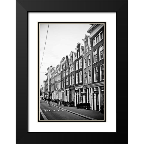 Amsterdam Herenstraat Black Modern Wood Framed Art Print with Double Matting by Berzel, Erin