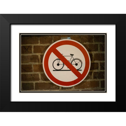 No Bicycles Allowed Black Modern Wood Framed Art Print with Double Matting by Berzel, Erin