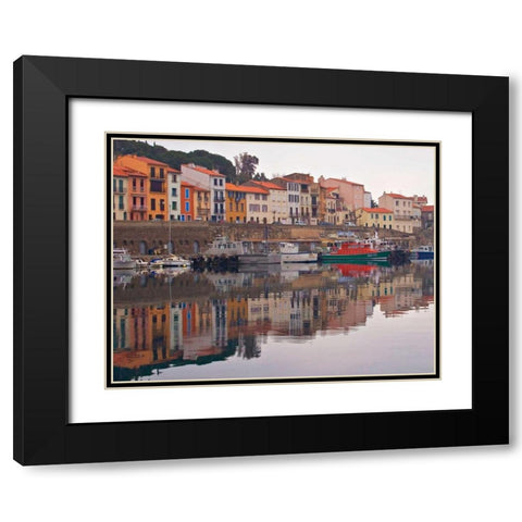 Port Vendres Black Modern Wood Framed Art Print with Double Matting by Crane, Rita