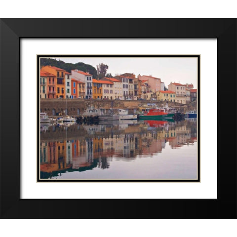 Port Vendres Black Modern Wood Framed Art Print with Double Matting by Crane, Rita