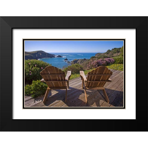 Sunny Seascape II Black Modern Wood Framed Art Print with Double Matting by Crane, Rita