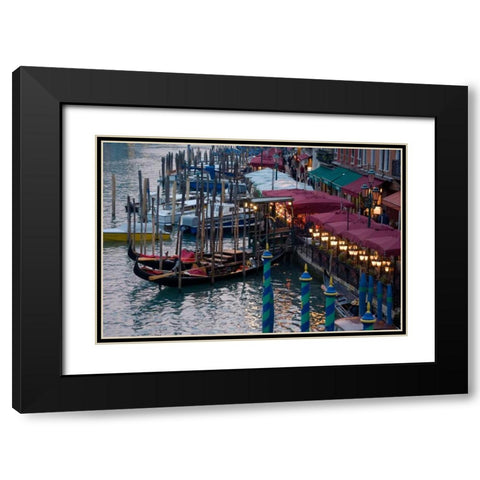 Evening Gondoliers II Black Modern Wood Framed Art Print with Double Matting by Crane, Rita