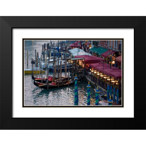 Evening Gondoliers II Black Modern Wood Framed Art Print with Double Matting by Crane, Rita